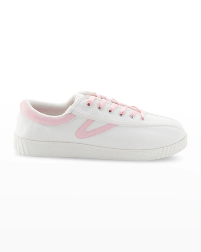 Tretorn Women's Nylite Plus Canvas Sneaker Women's Shoes In White/pink