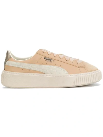 Puma Platform Leather Sneakers In Pink