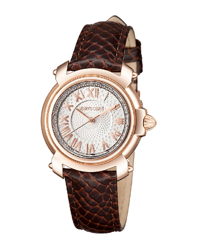 Roberto Cavalli Leather Watch In Nocolor