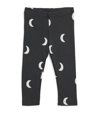 Organic Zoo Black Midnight Moon-print Organic-cotton Leggings 0-3 Years 2-3 Years