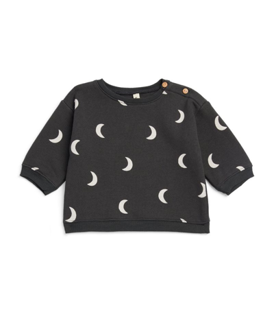 Organic Zoo Midnight Moon-print Organic-cotton Sweatshirt 3 Months- 3 Years In Black