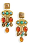 Petit Moments Dusk Statement Drop Earrings In Metallic Gold