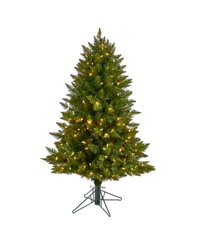 Nearly Natural Vermont Spruce Artificial Christmas Tree With 200 Color Changing Multifunction And Remote Control Le In Green