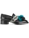 Prada Fur Tassel Loafers - Black