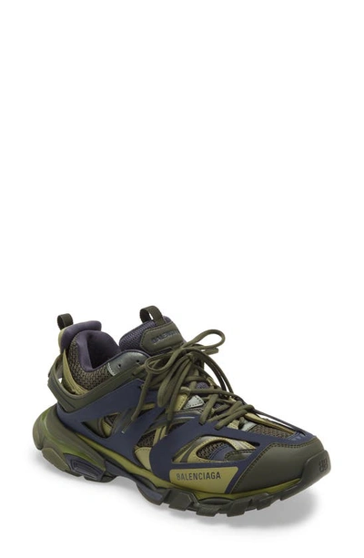 Balenciaga Blue/green Track Trainers In Kaki Dark Grey Green