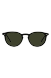 Oliver Peoples Riley 49mm Polarized Round Sunglasses In Black Pol
