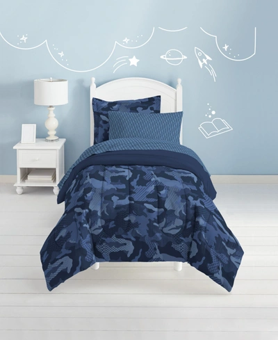 Dream Factory Geo Camo 5-pc. Full Comforter Set Bedding In Blue Camo