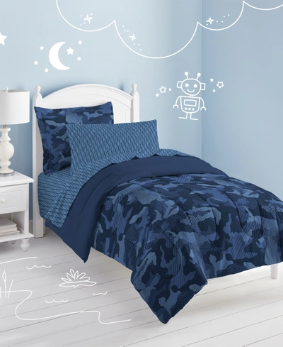 Dream Factory Geo Camo 5-pc. Twin Comforter Set Bedding In Blue Camo