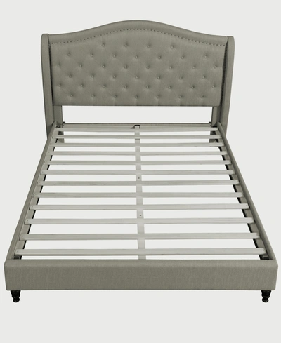 Best Master Furniture Myrick Upholstered Tufted Platform Bed, Queen In Gray