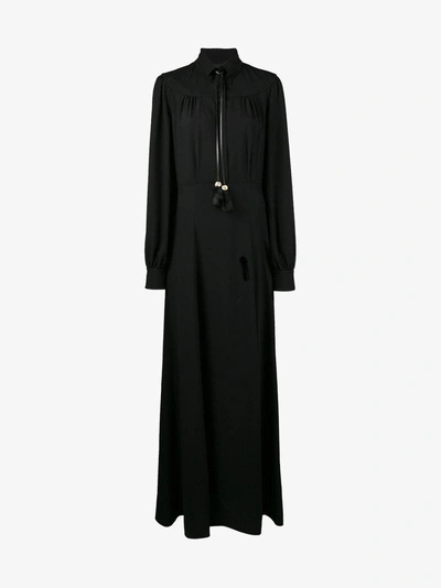 Prada Shift Dress With Gem Brooch In Black