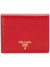 Prada Classic Logo Wallet - Red