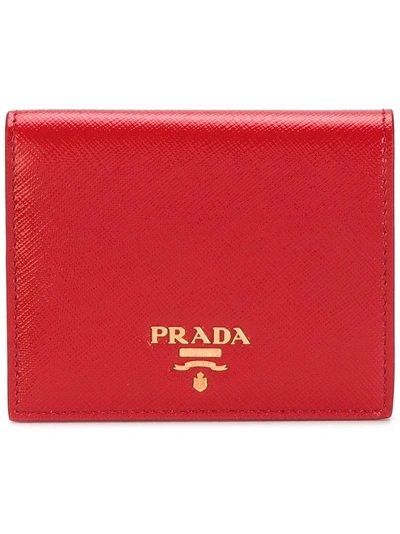 Prada Classic Logo Wallet - Red