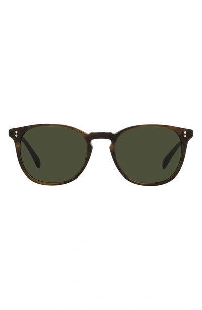 Oliver Peoples Finley Esquire 51mm Square Sunglasses In Brown/green Solid