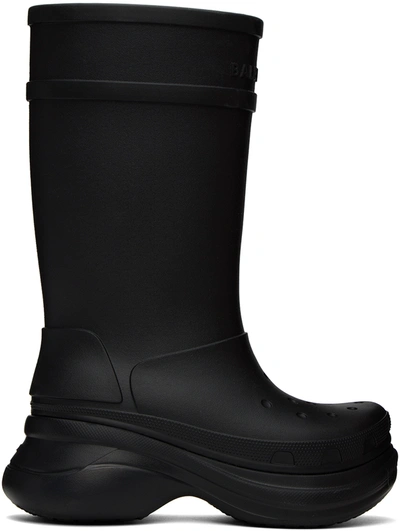 Balenciaga X Crocs Chunky Rain Boots In Black
