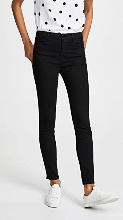 J Brand Alana High-rise Cropped Super Skinny Jeans W/ Ladder Lace, Black, Black Ladder