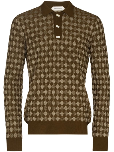 Namacheko Diamond-knit Merino Polo Shirt In Brown | ModeSens