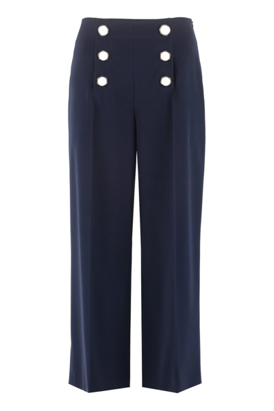 Boutique Moschino Double Breasted Cropped Trousers In Blue