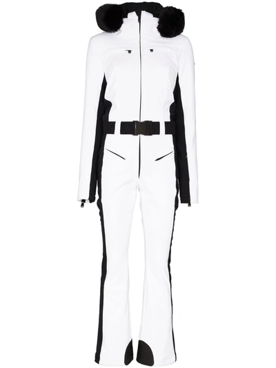 Goldbergh Parry Belted Hooded Faux Fur-trimmed Ski Suit In White