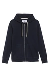 Reigning Champ Core Zip Front Hoodie In Navy