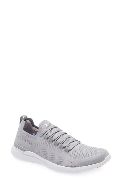 Apl Athletic Propulsion Labs Techloom Breeze Knit Running Shoe In Grey/ White