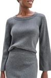 Splendid Rumi Rib-knit Cotton Sweater In Heather Charcoal