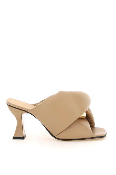 Jw Anderson J.w. Anderson Mules With Twist And Chain In Beige