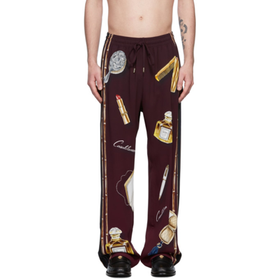 Casablanca Graphic-print Drawstring Track Pants In Red