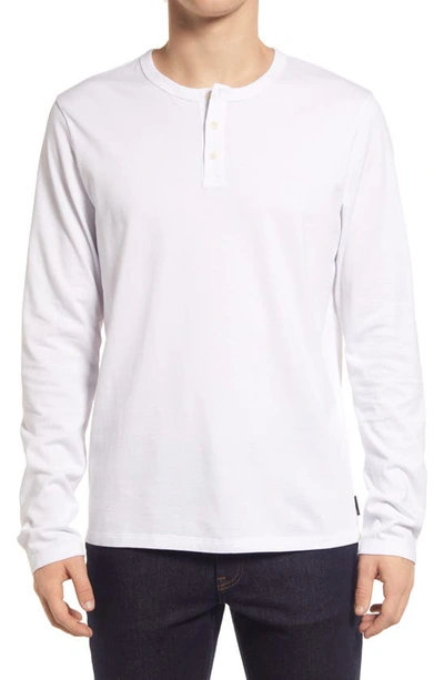 Ag Bryce Long Sleeve Henley Shirt In True White