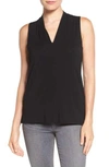 Vince Camuto Sleeveless V-neck Top In Rich Black