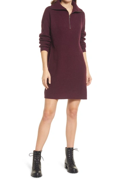 madewell burgundy dress Women's Style Essence Long Sleeve Midi Dress in Burgundy Red