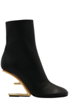 Fendi Lambskin Metallic F-heel Ankle Booties In Multicolor