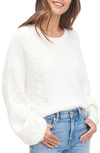 Splendid Natalia Cable-knit Sweater In White