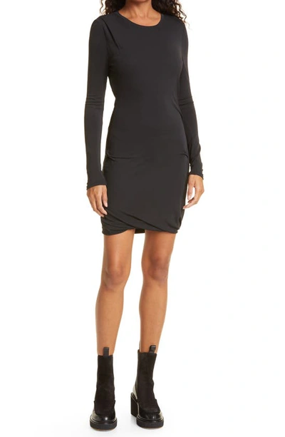 Rag & Bone Poppy Draped Mini Dress In Black