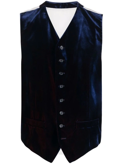 Pre-owned Dolce & Gabbana 2000s Velvet Panelled Waistcoat In Red