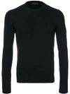 Prada Crew Neck Sweater In Black