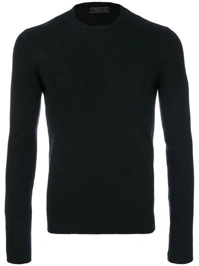 Prada Crew Neck Sweater In Black
