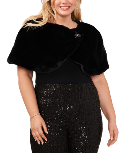 Msk Faux-fur Shrug In Black