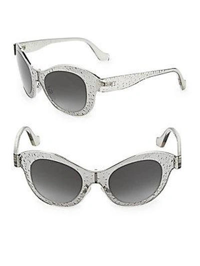 Balenciaga Transparent Oval Sunglasses In Grey Smoke