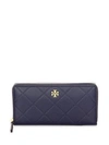Tory Burch Georgia Leather Zip-around Wallet In Royal Navy/gold