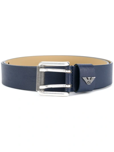 Emporio Armani Logo Plaque Belt In Blue ModeSens