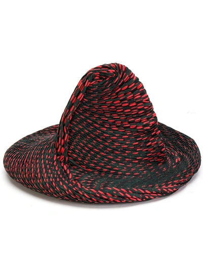 Issey Miyake Contrast Pleated Detail Hat - Multicolour
