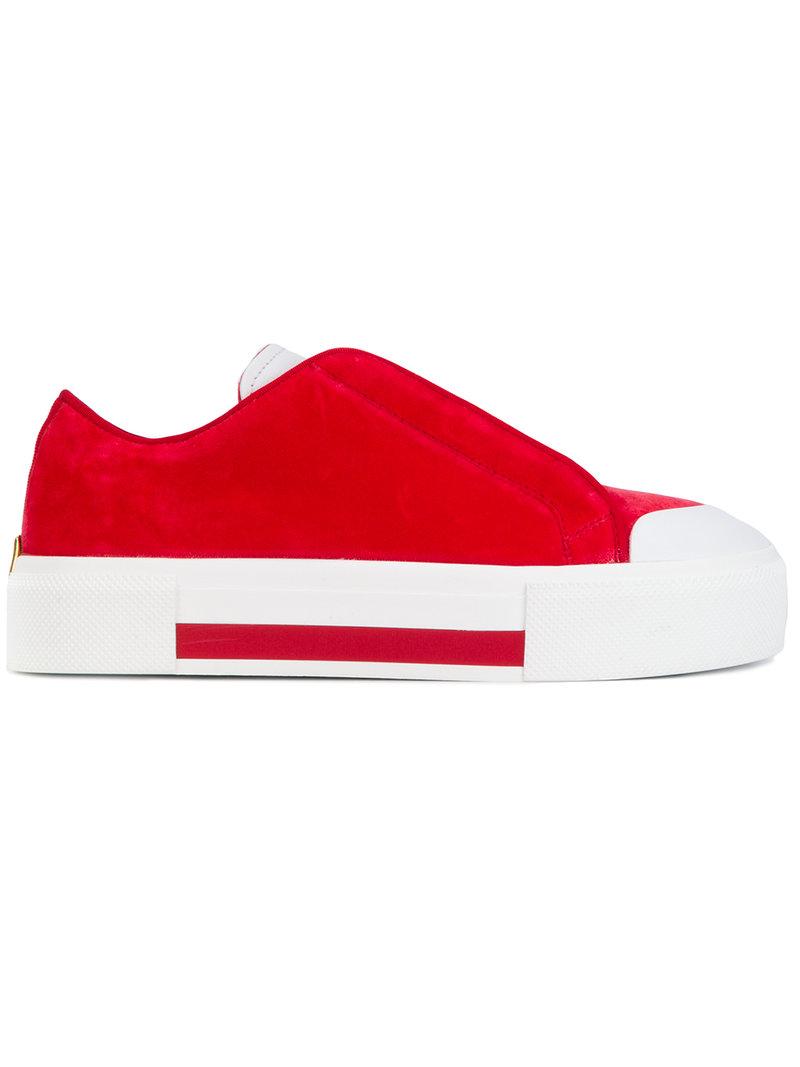 alexander mcqueen red velvet sneakers