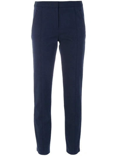 Tory Burch Vanner Cropped Trousers In Blue