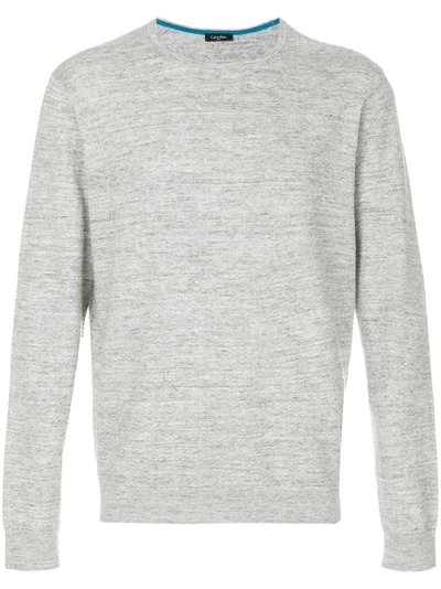 Calvin Klein Structured Knit Sweater In Light Grey