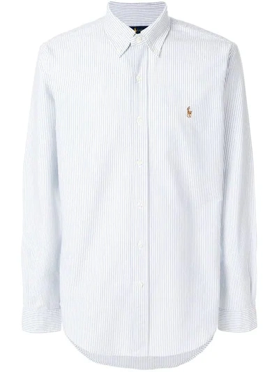 Polo Ralph Lauren Logo-embroidered Striped Cotton Shirt In Blue