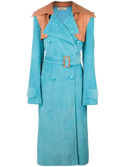 Nina Ricci Oversized Trench Coat In Blue