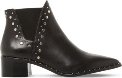 ladies black studded ankle boots