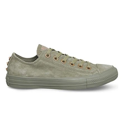 Converse All Star Low-top Studded Suede Trainers In Khaki Stud