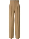 Theory High Waist Pleated Pants In Neutrals