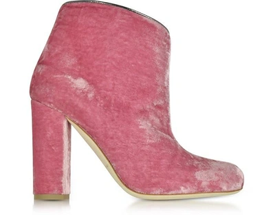 Malone Souliers Eula Velvet Ankle Boots In Pink